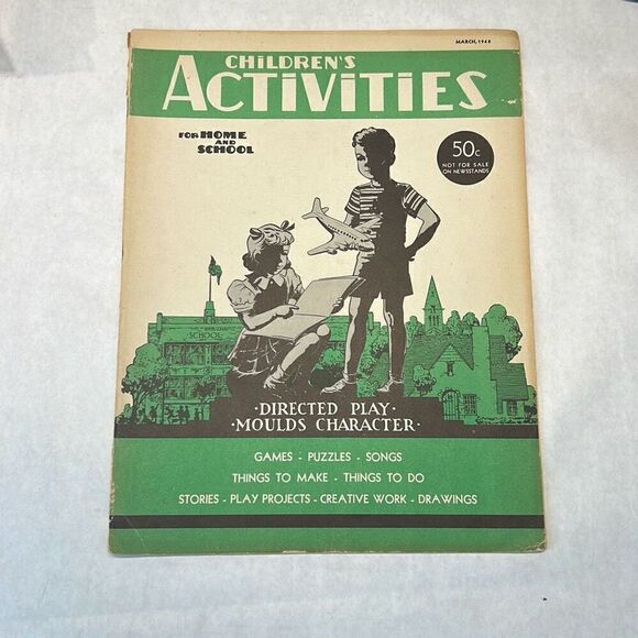 VTG Children's Activities For Home & School Magazine Book March 1948 - Picture 1 of 6